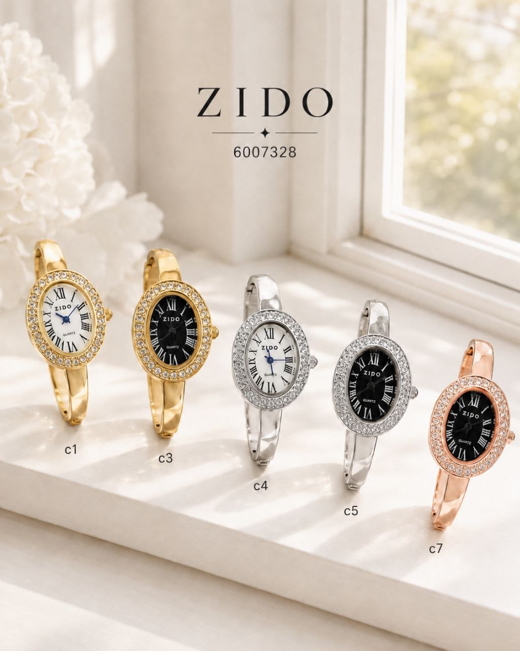 ساعت زنانه النگویی مارک زیدو zido 6007328 - تصویر 6